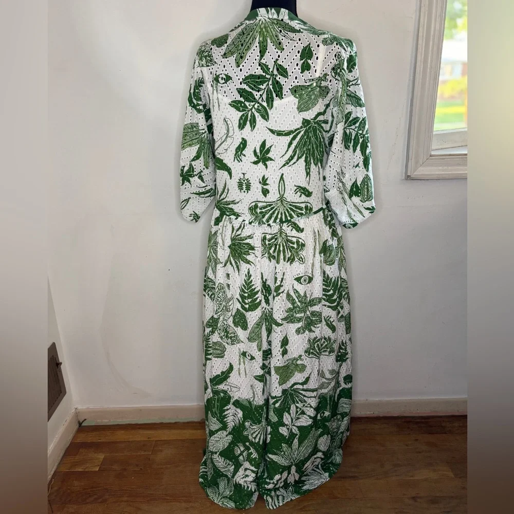FARM Rio Botanical Green and White Midi Dress - Picture 6 of 8
